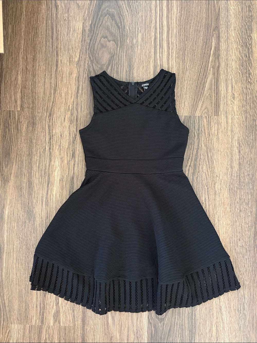 Girls Black Sleeveless Fit-and-Flare Party Dress